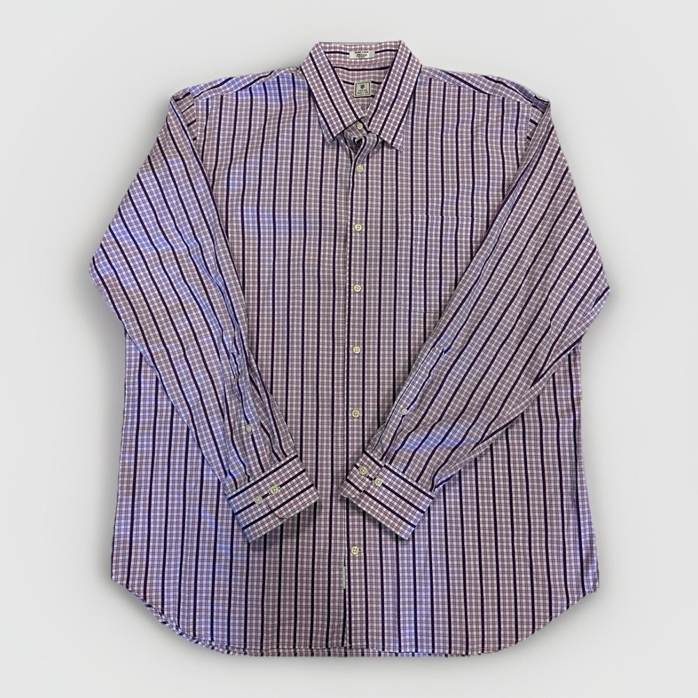 Peter Millar Dress Shirt Mens XL Plaid Check Button Business Casual Long Sleeve‎